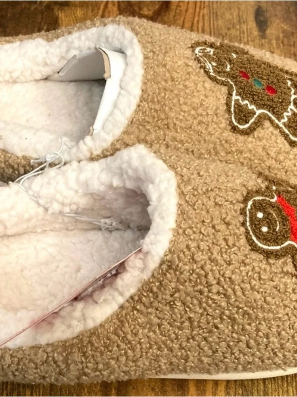 Kids' Gingerbread Scuff Slippers - Wondershop™ Camel  Size 4-5 New